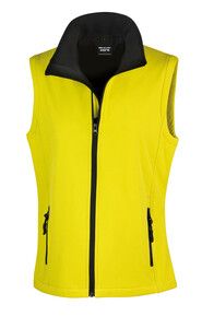 Result R232F - Core Ladies Printable Softshell Bodywarmer Yellow / Black