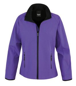 Result R231F - Core Ladies Printable Soft Shell Purple/ Black