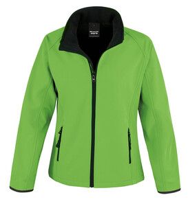 Result R231F - Core Ladies Printable Soft Shell Vivid Green/ Black