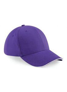 Beechfield BF020 - Athleisure 6 Panel Cap Purple/White