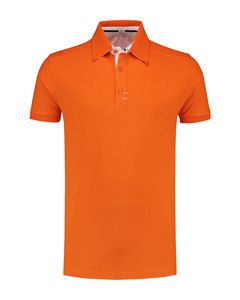 Lemon & Soda LEM3562 - Polo Contrast Cot/Elast SS for him Orange/WH