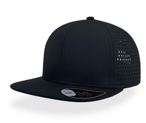 Atlantis AT159 - 6-panel flat visor cap Black / Black