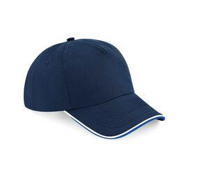 Beechfield BF025C - Authentic Cap visor passpoilée French Navy/ Bright Royal/ White