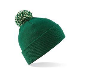 Beechfield BF450 - Snowstar beanie Bottle Green / Off White