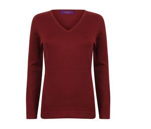 HENBURY HY721 - Pull col V femme Burgundy