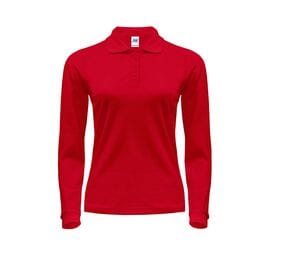 JHK JK216 - Long-sleeved 200 woman polo Red