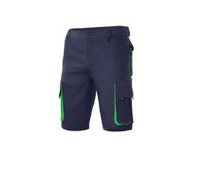 VELILLA V3007 - BERMUDAS MULTIPOCHES BICOLORE Navy/Lime