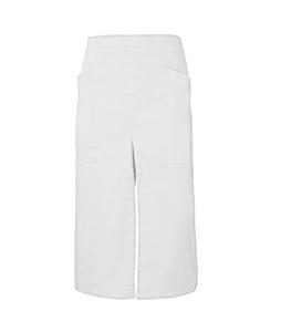 VELILLA V4209 - LONG APRON WITH OPENING AND POCKETS White