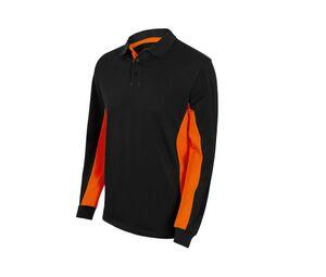 VELILLA V5514 - TWO-TONE POLO SHIRT LONG SLEEVES Black / Orange