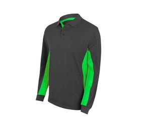 VELILLA V5514 - TWO-TONE POLO SHIRT LONG SLEEVES Grey/ Lime