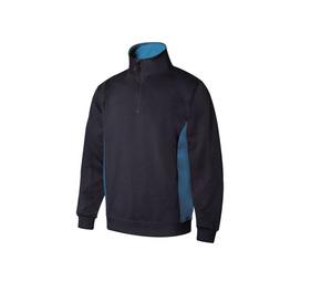 VELILLA V5704 - SWEAT BICOLORE COL ZIPPÉ Navy / Sky Blue