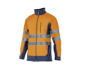 VELILLA V6001 - HIGH-VISIBILITY TWO-TONE SOFTSHELL JACKET Fluo Orange / Navy