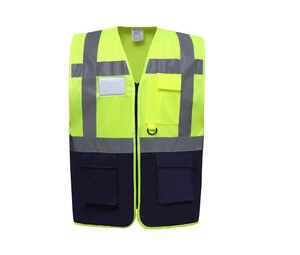 Yoko YK801 - High security multi-function vest Hi Vis Yellow/Navy