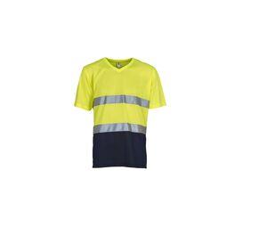 Yoko YK910 - V-neck high-visibility T-shirt Hi Vis Yellow/Navy