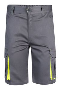 Velilla 103010S - TWO-TONE STRETCH SHORTS GREY/HI-VIS YELLOW