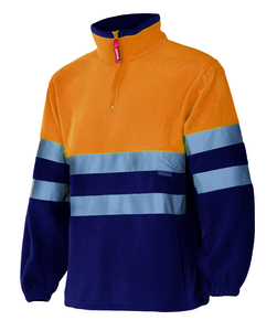 Velilla 182 - HV TWO-TONE FLEECE MARINE BLUE/HI-VIS ORANGE