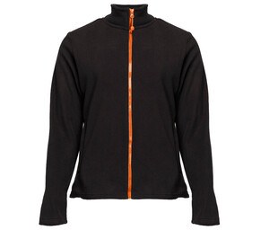 BLACK&MATCH BM701 - Women's zipped fleece jacket Black / Orange